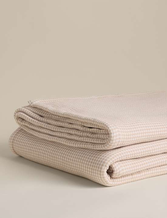 Cotton Rich Gingham Bedspread