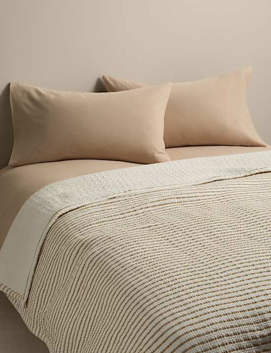 Cotton Rich Striped Matelasse Bedspread