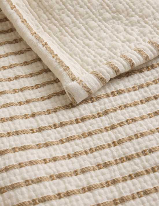 Cotton Rich Striped Matelasse Bedspread