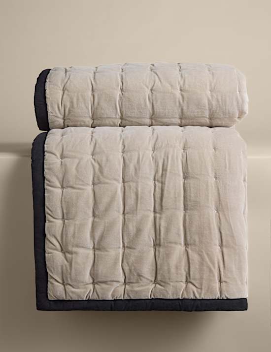 Pure Cotton Velvet Quilted Bedspread