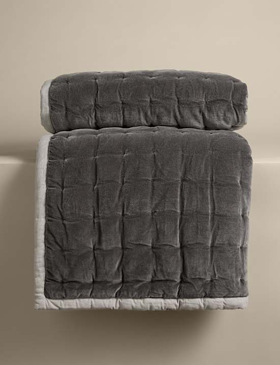 Pure Cotton Velvet Quilted Bedspread