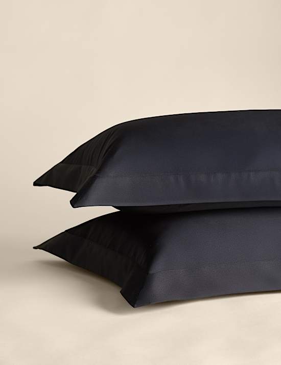 500TC Cotton Sateen 2pk Oxford Edge Pillowcase
