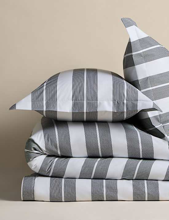 Egyptian Cotton Wide Stripe Printed Bedding Set