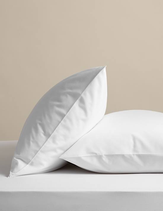 Lot de 2 taies d'oreiller 100 % coton avec une densit&eacute; de tissage de 180 fils
