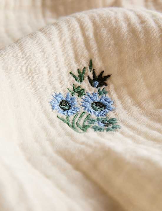 Pure Cotton Embroidered Flower Bedding Set