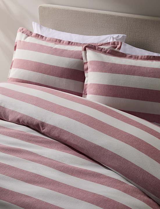Linen Blend Striped Bedding Set