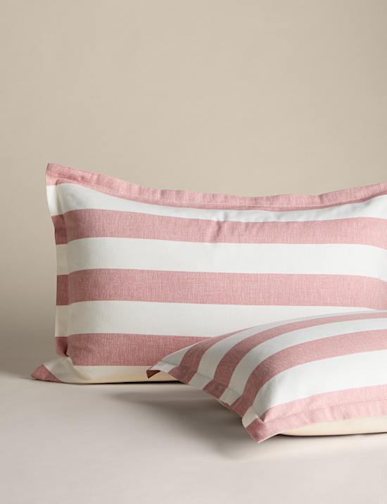 Linen Blend Striped Bedding Set
