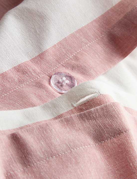 Linen Blend Striped Bedding Set