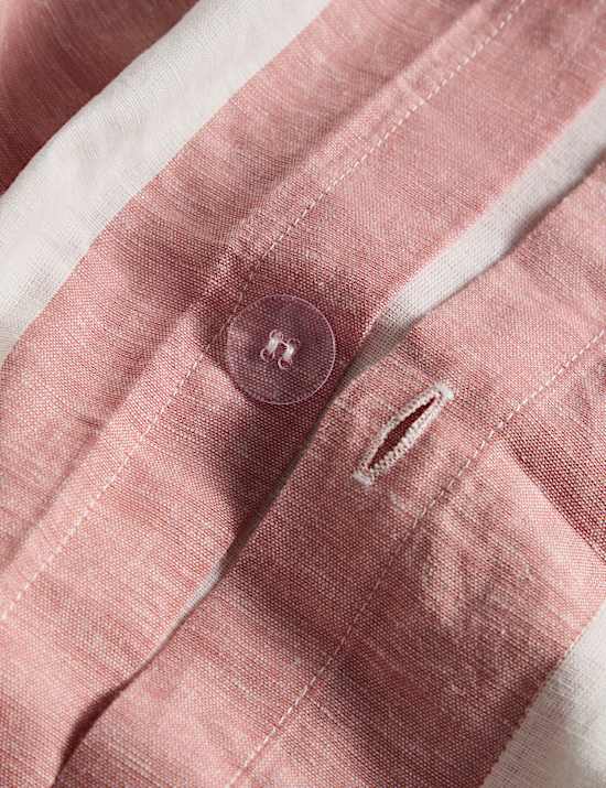 Linen Blend Striped Bedding Set