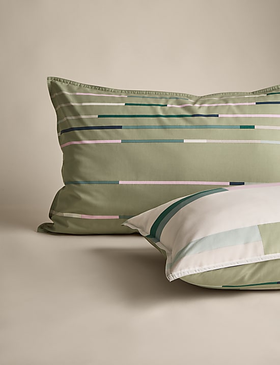 Parure de lit en coton à rayures