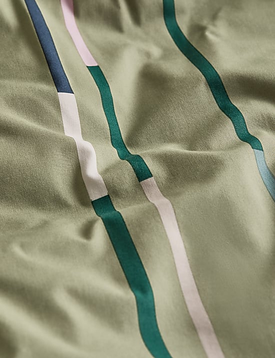 Parure de lit en coton à rayures