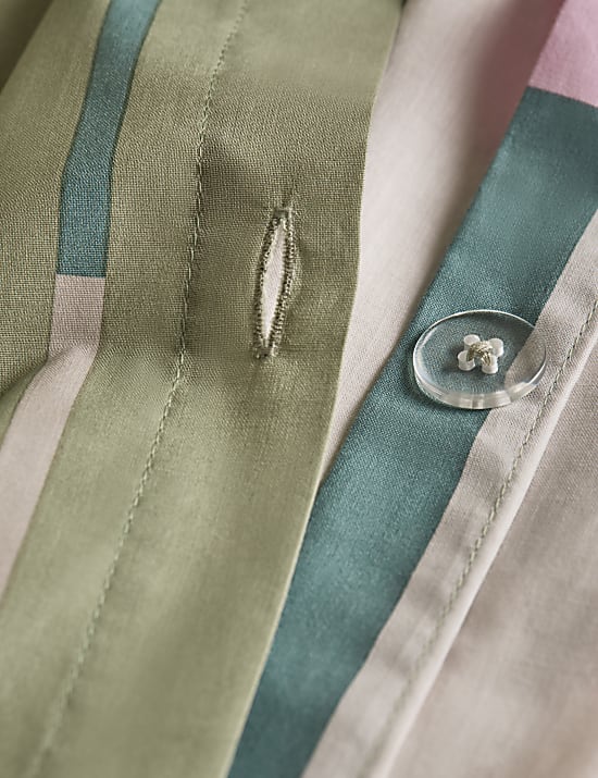 Parure de lit en coton à rayures