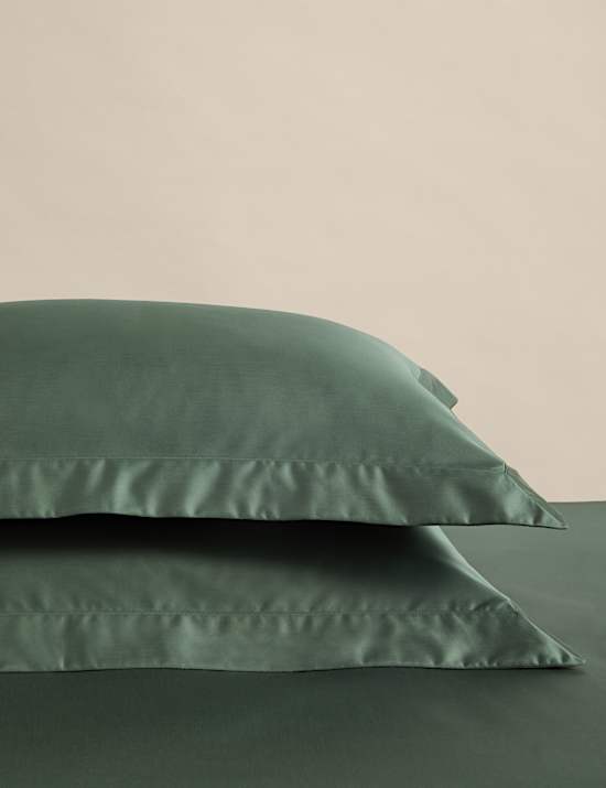 2pk Egyptian Cotton Sateen 400 Thread Count Oxford Pillowcases