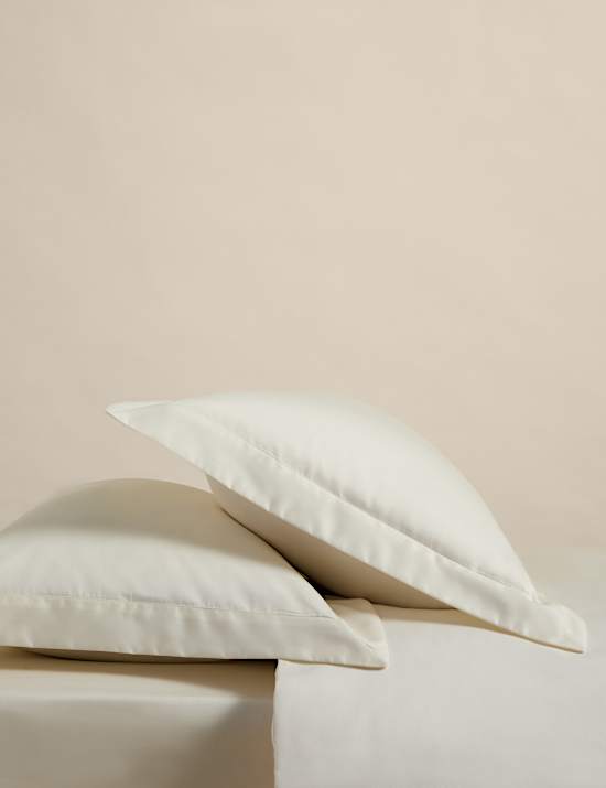 2pk Egyptian Cotton Sateen 400 Thread Count Oxford Pillowcases