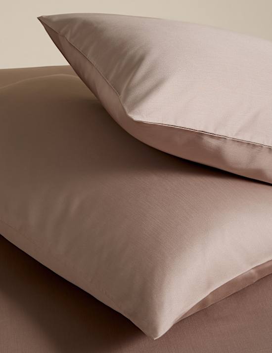 2 Pack Pure Cotton Sateen 400 Thread Count Pillowcases