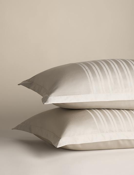 Zuiver katoenen beddengoedset met ingeweven strepen