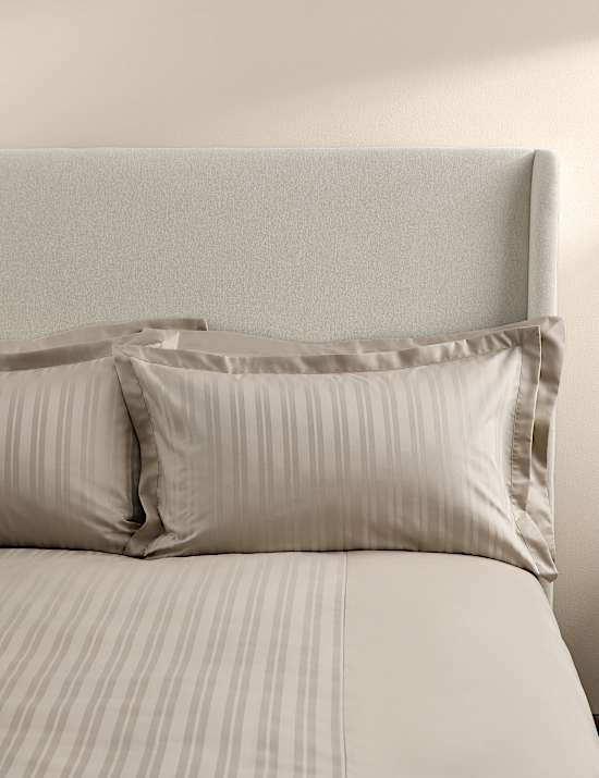 Pruhovaný žakárový povlak na polštář z čisté bavlny, 2 ks