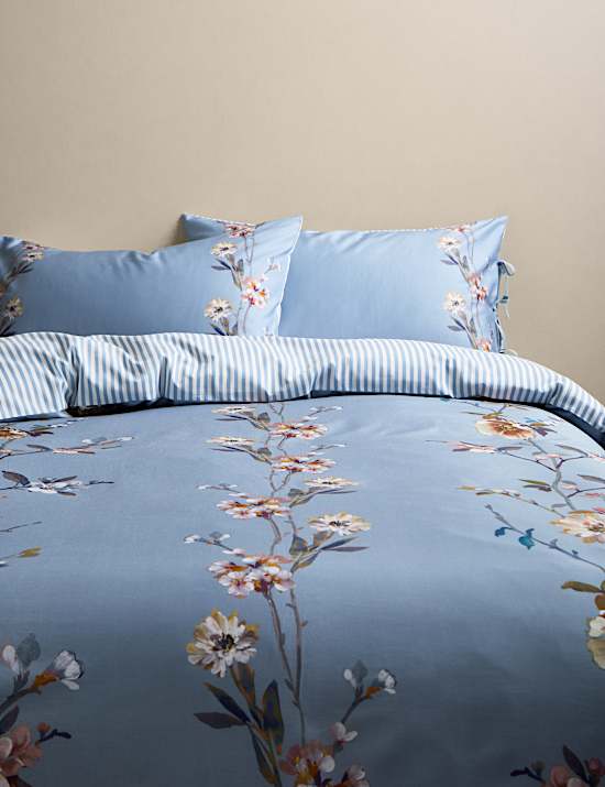 Pure Cotton Sateen Solene Painted Blooms Bedding Set