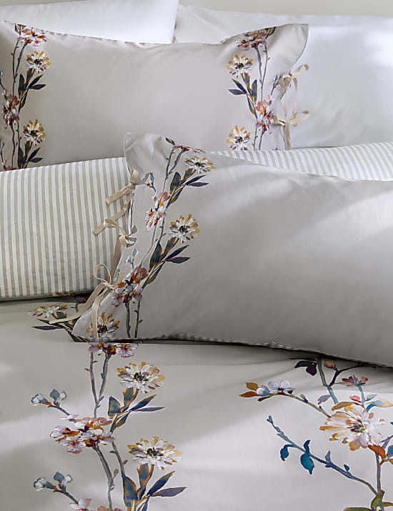 Pure Cotton Sateen Solene Painted Blooms Bedding Set