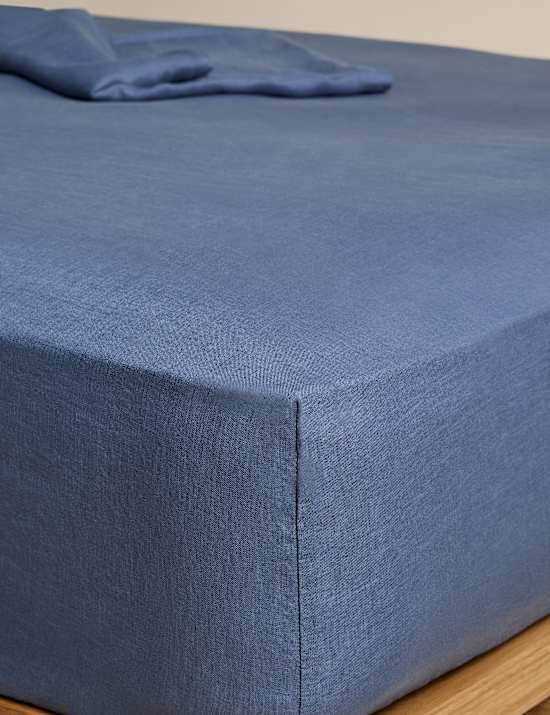 Drap-housse 100 % lin &agrave; bonnets profonds