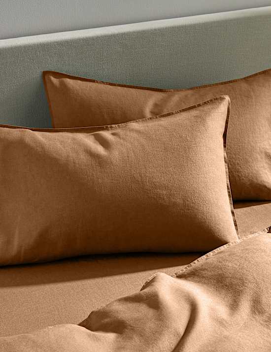 2pk Pure Linen Standard Pillowcases