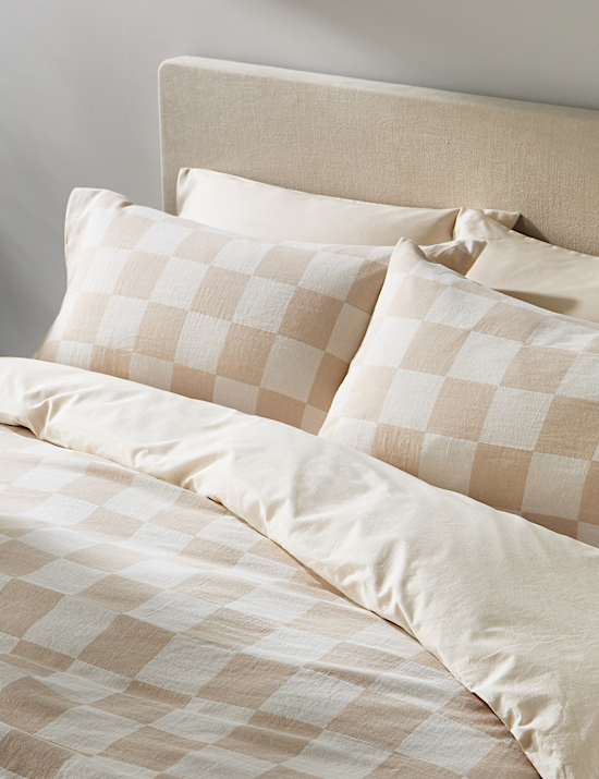 Pure Cotton Checked Bedding Set