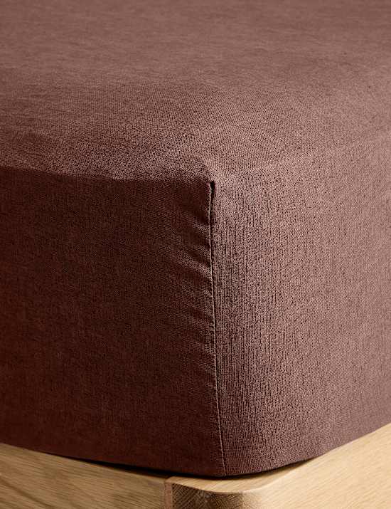 Drap-housse 100 % lin &agrave; bonnets tr&egrave;s profonds