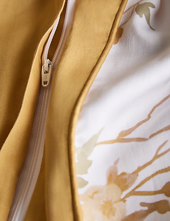 Parure de lit en satin 100 % coton à motif fleur de cerisier