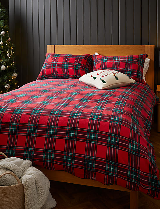 Fleece Checked Bedding Set