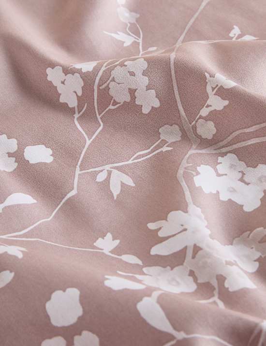 Pure Cotton Sateen Cherry Blossom Deep Fitted Sheet