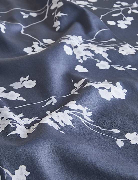 Pure Cotton Sateen Cherry Blossom Flat Sheet