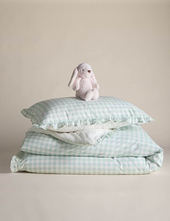 Sada károvaného ložního prádla z čisté bavlny