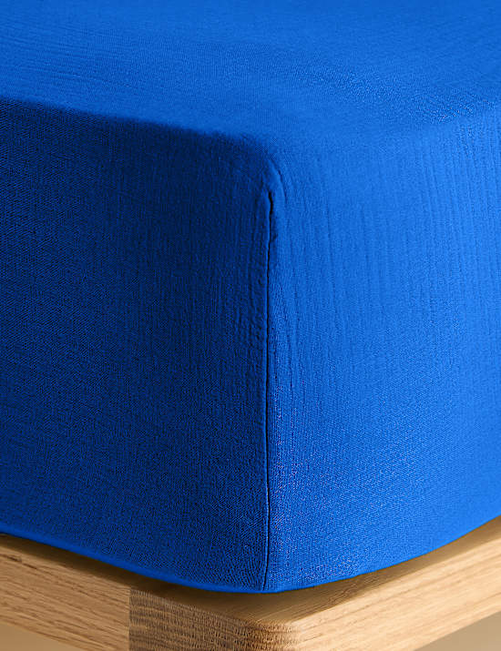 Pure Cotton Muslin Deep Fitted Sheet