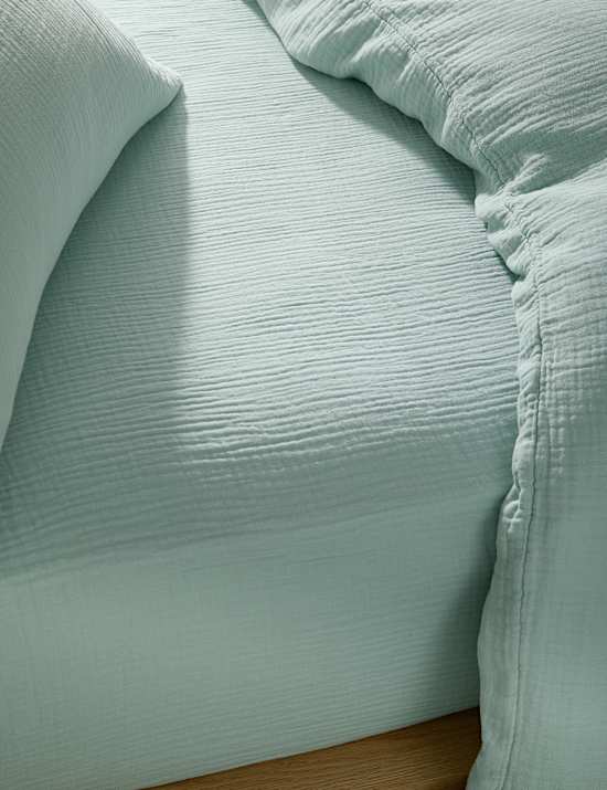 Drap-housse en mousseline 100 % coton à bonnets profonds