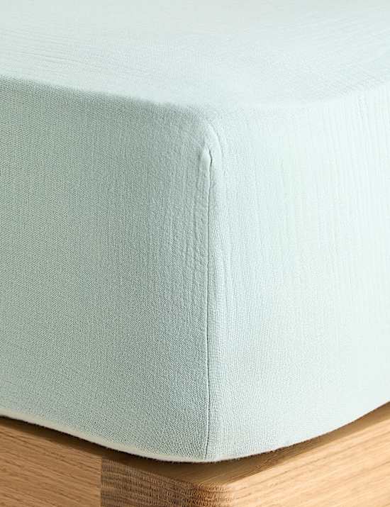 Pure Cotton Muslin Deep Fitted Sheet