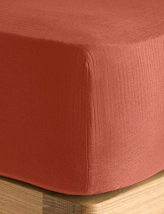 Napínací prostěradlo na vysokou matraci z čistě bavlněného mušelínu