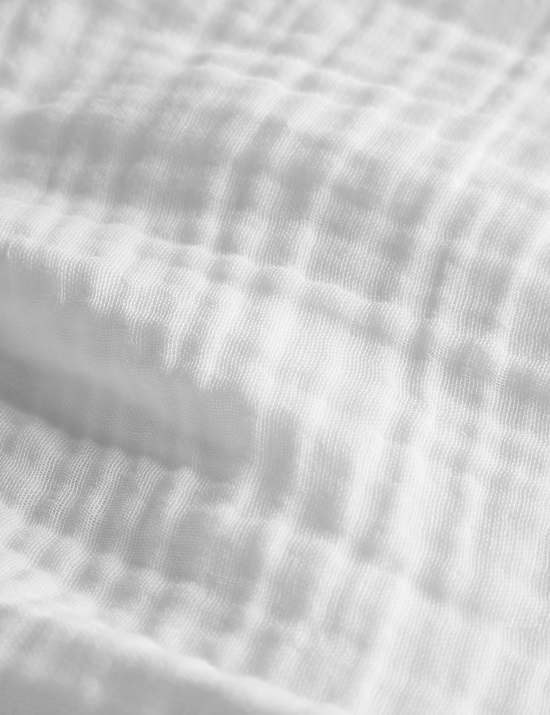 Tiefes Spannbettlaken aus reinem Baumwollmusselin