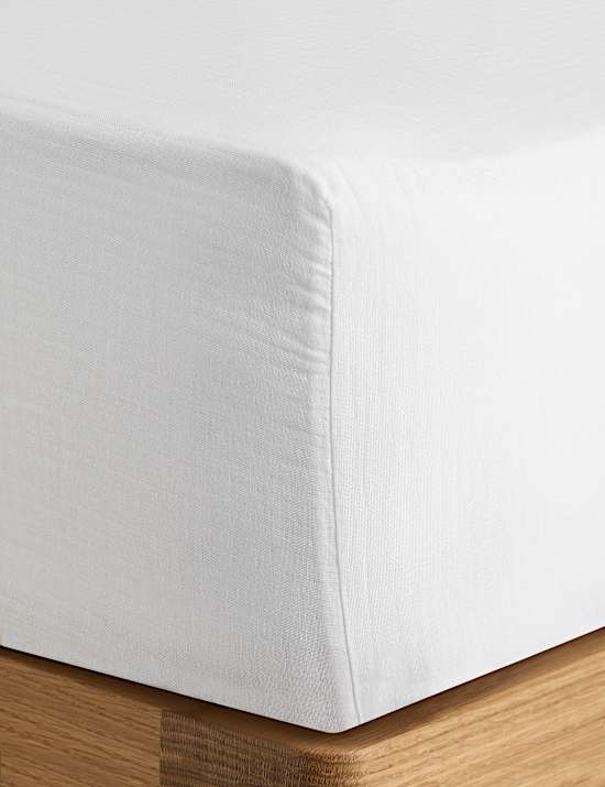 Tiefes Spannbettlaken aus reinem Baumwollmusselin