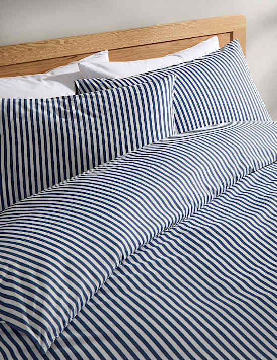 Cotton Blend Striped Bedding Set