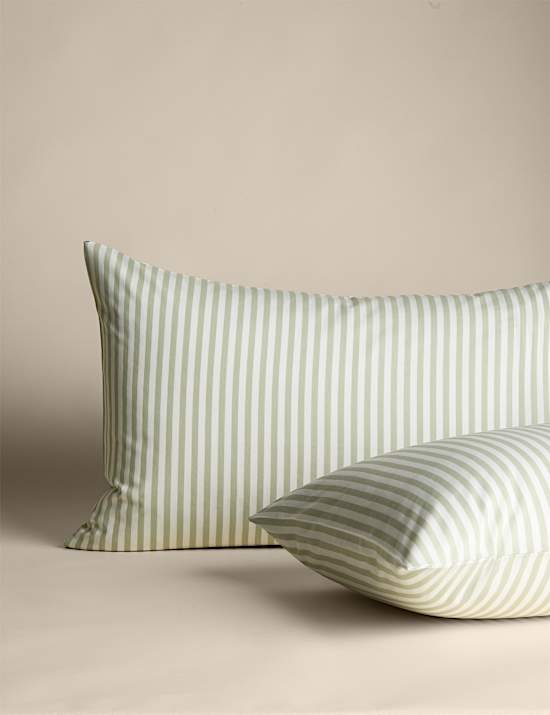 Cotton Blend Striped Bedding Set