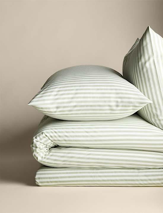 Cotton Blend Striped Bedding Set
