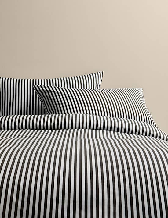 Set Perlengkapan Tidur Motif Garis Campuran Katun