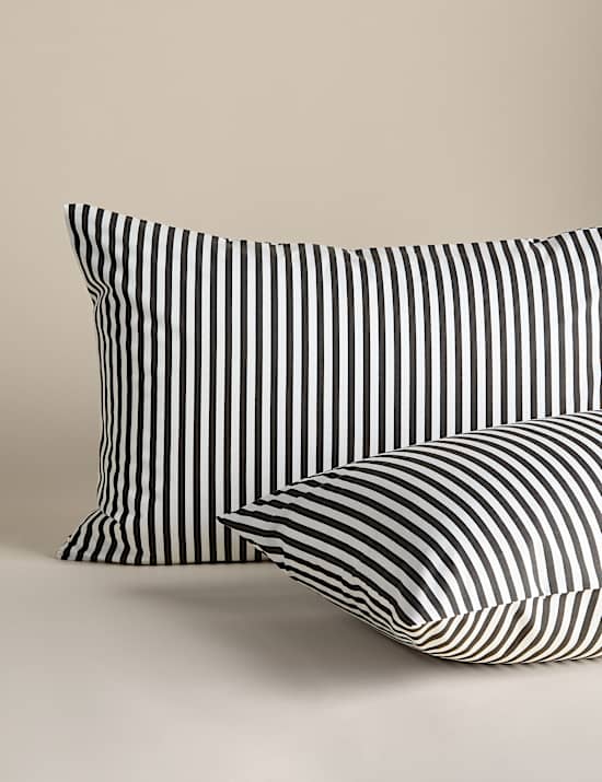 Set Perlengkapan Tidur Motif Garis Campuran Katun