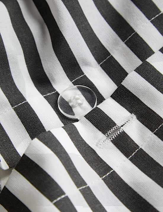 Set Perlengkapan Tidur Motif Garis Campuran Katun