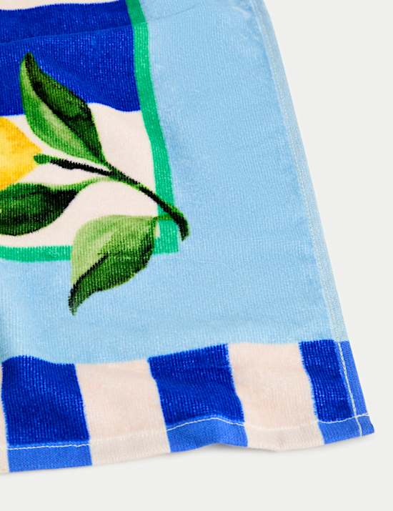 Pure Cotton Lemon Print Beach Towel