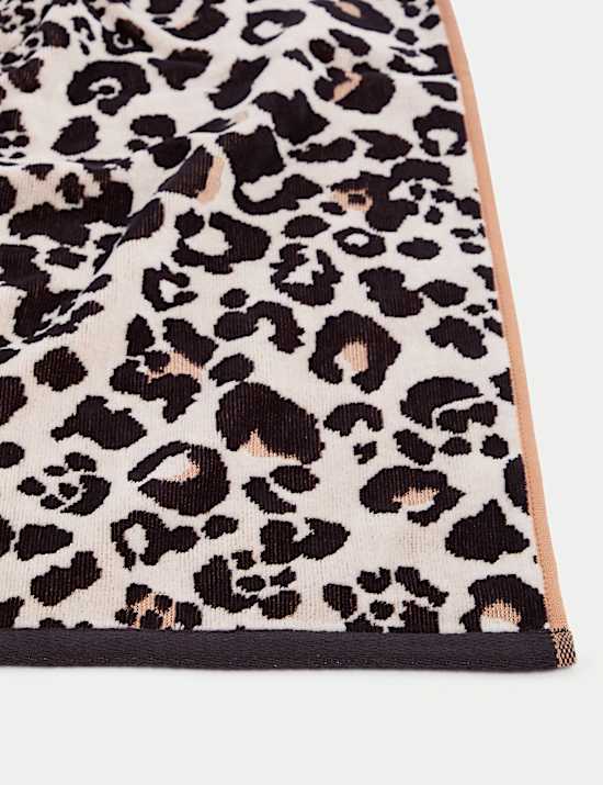 Pure Cotton Leopard Print Beach Towel