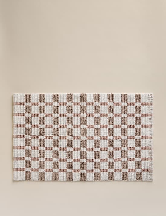 Pure Cotton Geometric Bath Mat