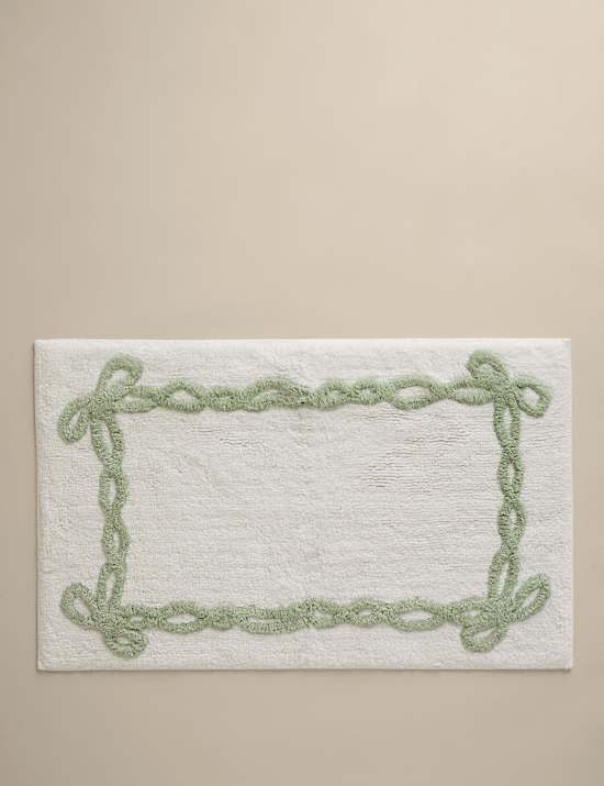 Pure Cotton Bow Bath Mat