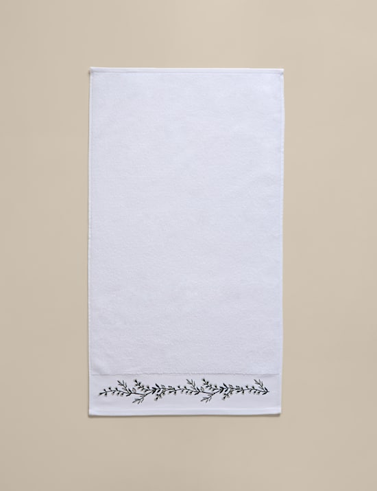 Pure Cotton Embroidered Floral Bath Towel