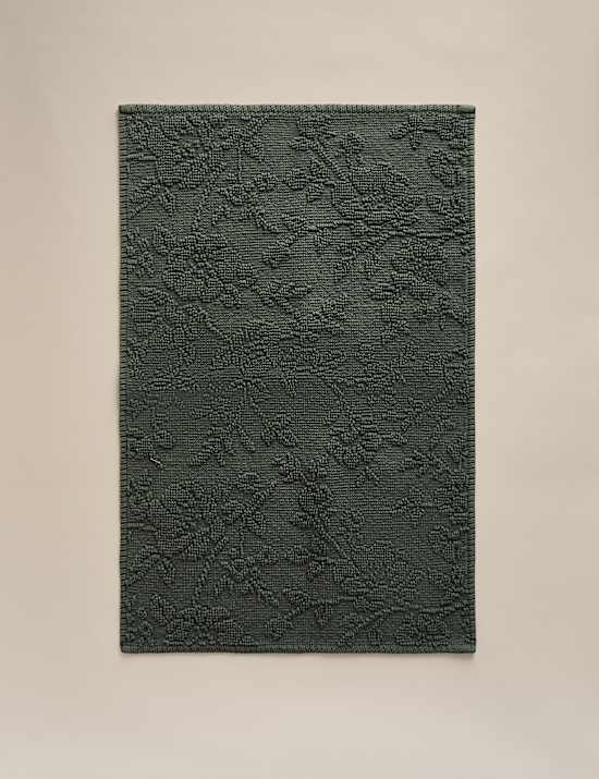 Badmat van zuiver katoen met bloemdessin